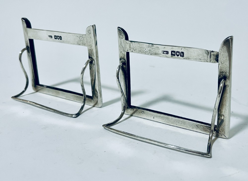 Pair of Silver Place Card Holders View V