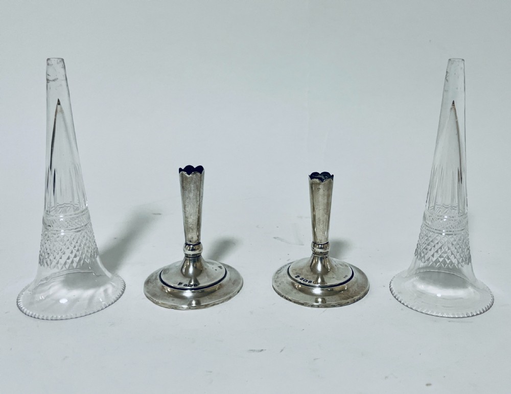 Pair of Silver Mounted Cut Glass Vases View VI