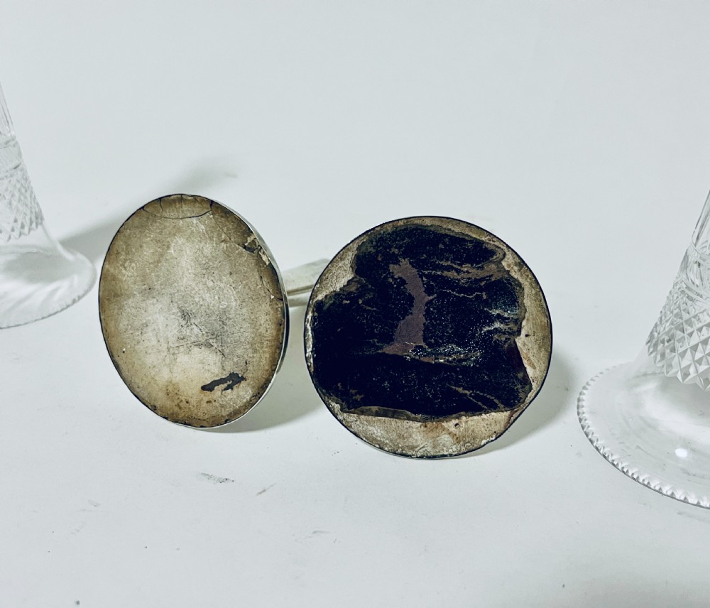 Pair of Silver Mounted Cut Glass Vases View VII