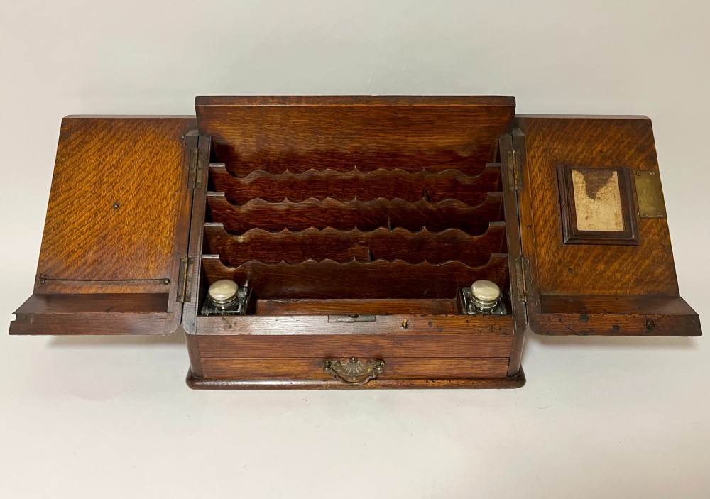 Antique Oak Stationery Cabinet View II