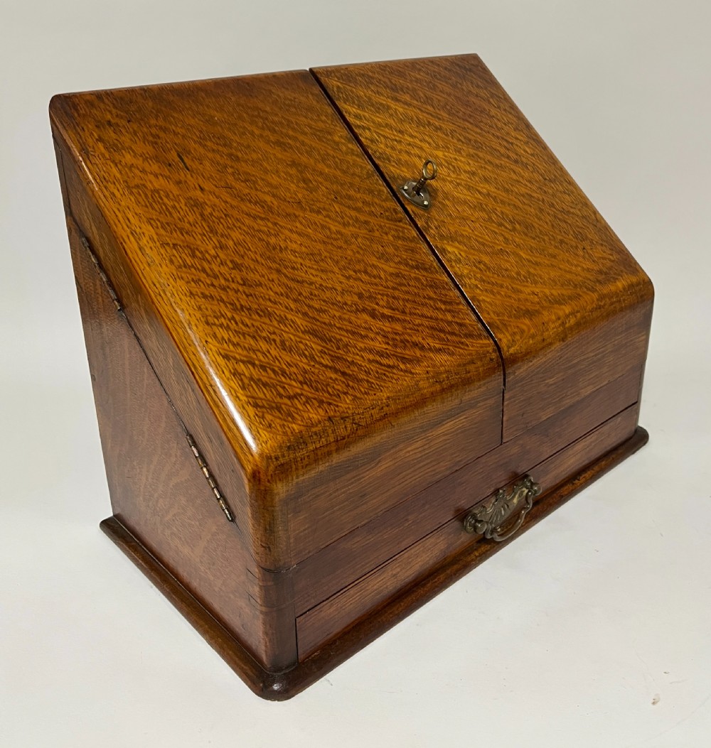 Antique Oak Stationery Cabinet View X