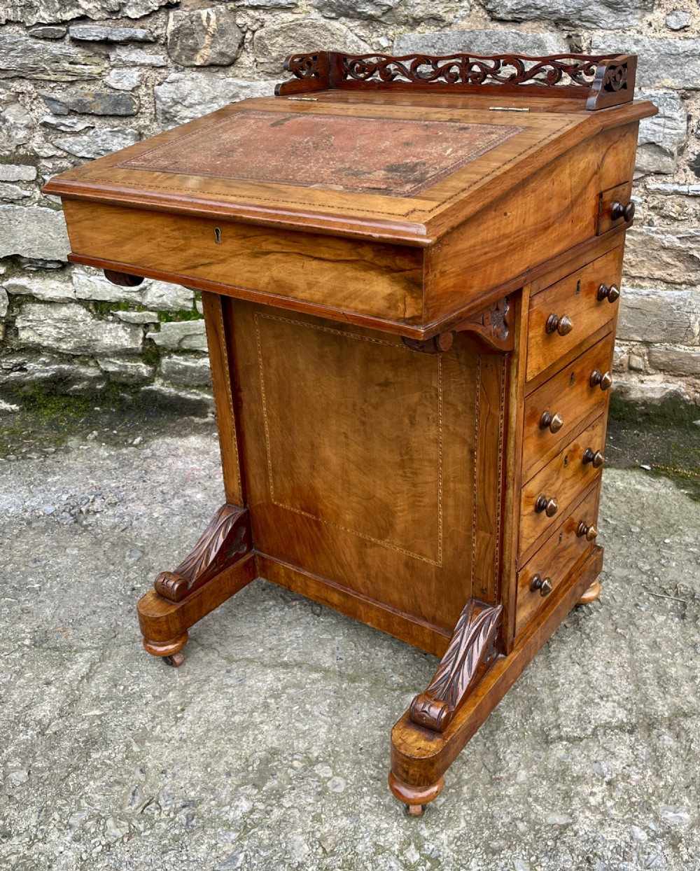 Victorian Walnut Davenport View VIII