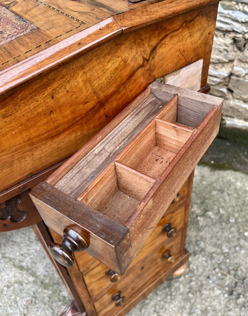 Victorian Walnut Davenport View XVI