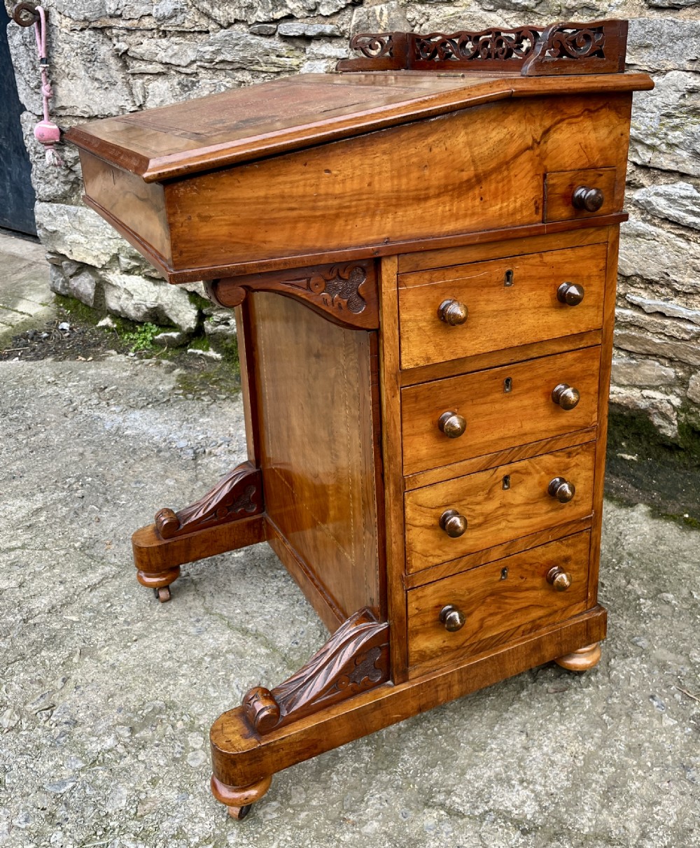 Victorian Walnut Davenport View XIX