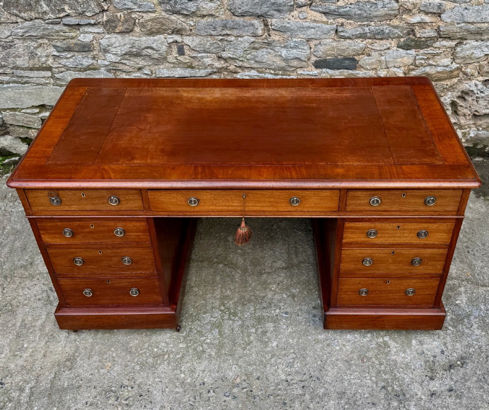 Large Victorian Mahogany Pedestal Desk View II