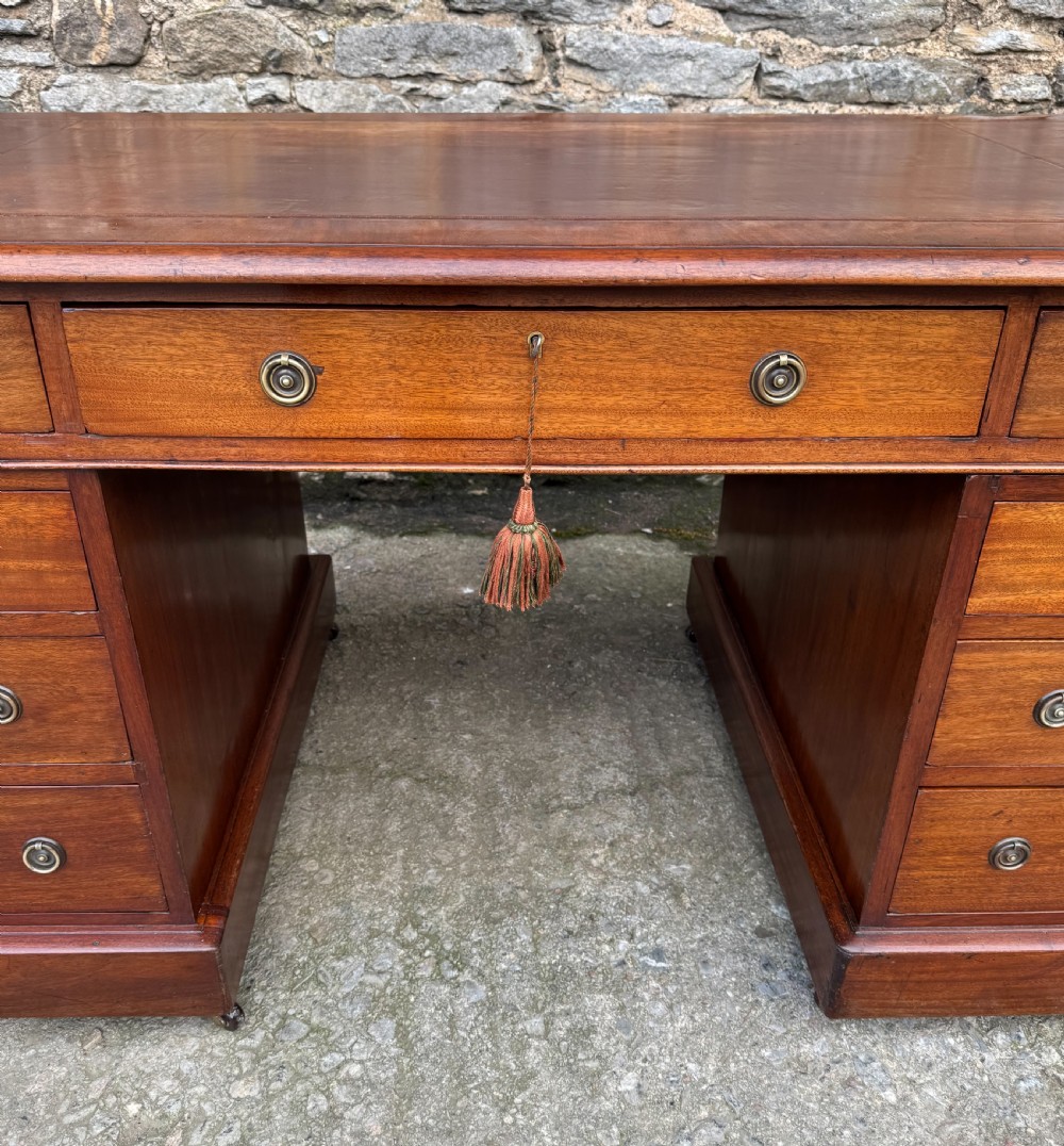 Large Victorian Mahogany Pedestal Desk View III