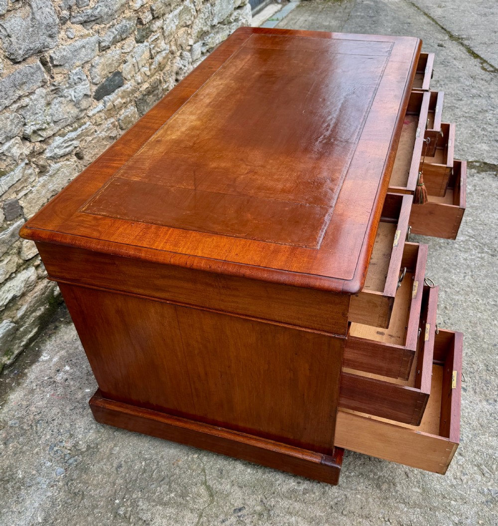 Large Victorian Mahogany Pedestal Desk View VI