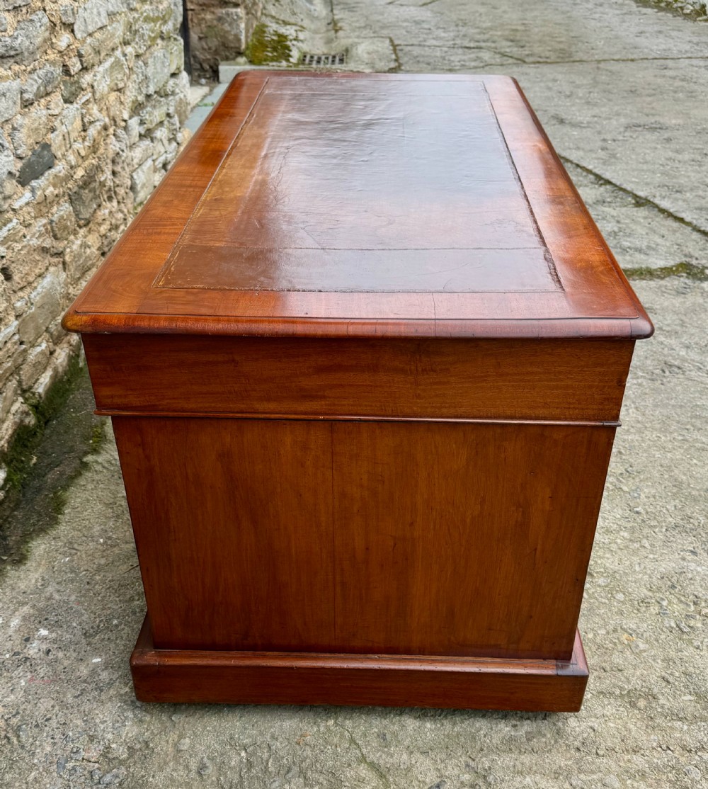 Large Victorian Mahogany Pedestal Desk View VII