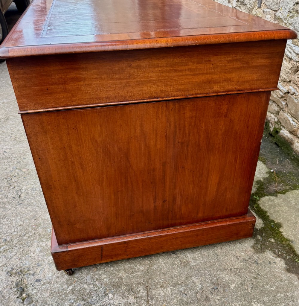 Large Victorian Mahogany Pedestal Desk View VIII