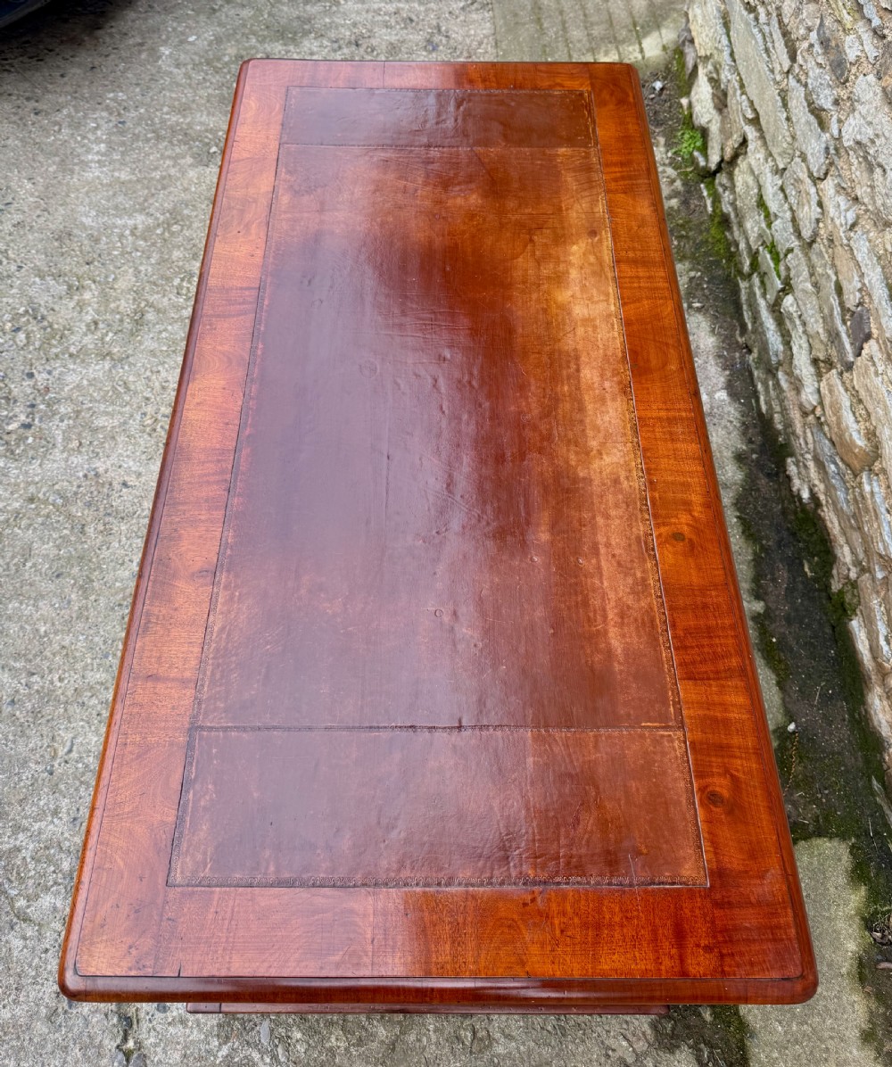 Large Victorian Mahogany Pedestal Desk View IX