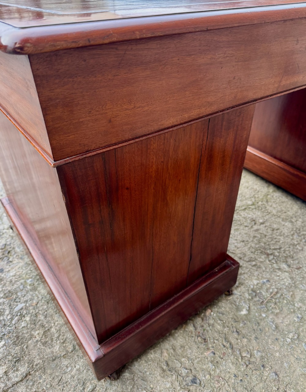 Large Victorian Mahogany Pedestal Desk View X
