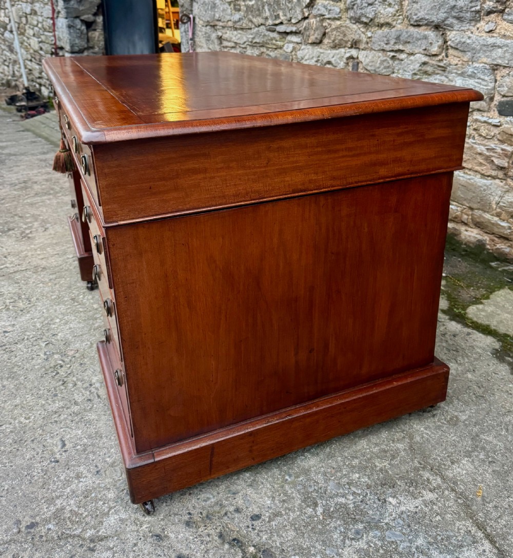 Large Victorian Mahogany Pedestal Desk View XIV