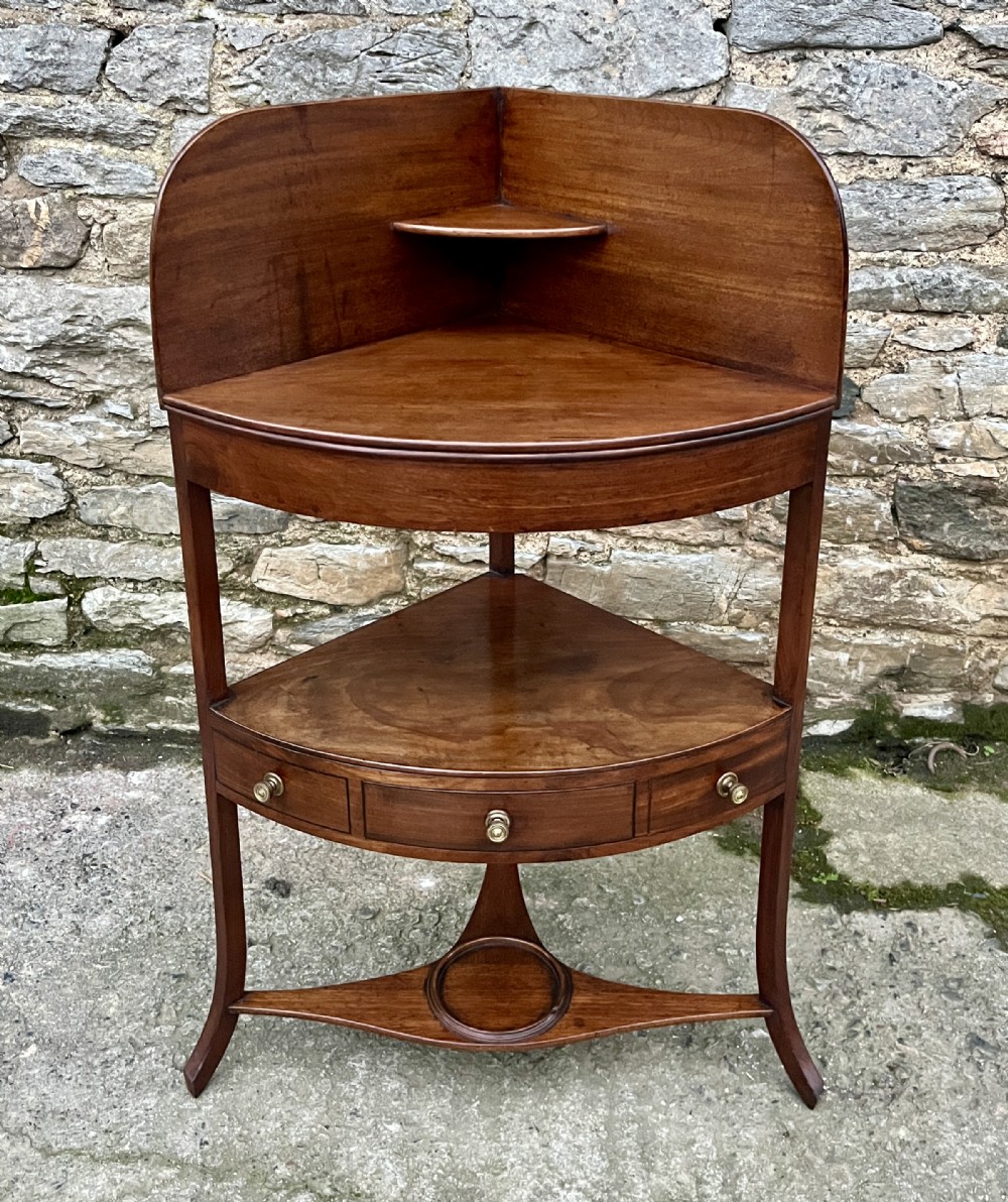 Georgian Mahogany Corner Washstand
