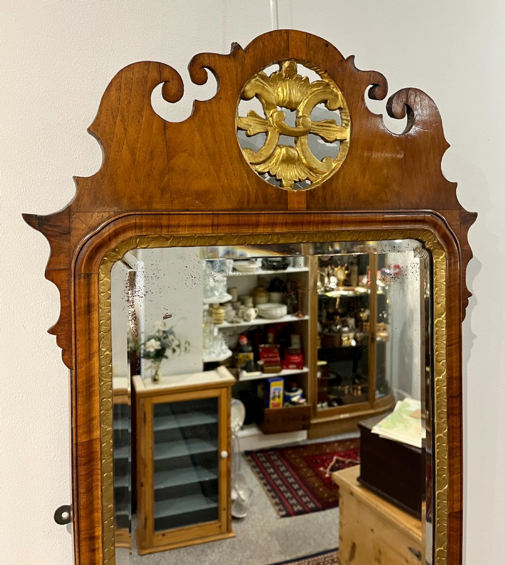 Georgian Walnut Fretwork Wall Mirror View IV