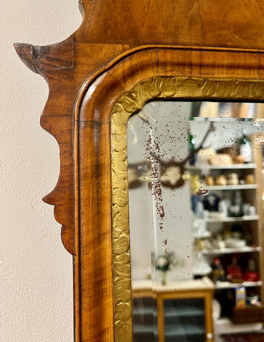 Georgian Walnut Fretwork Wall Mirror View V