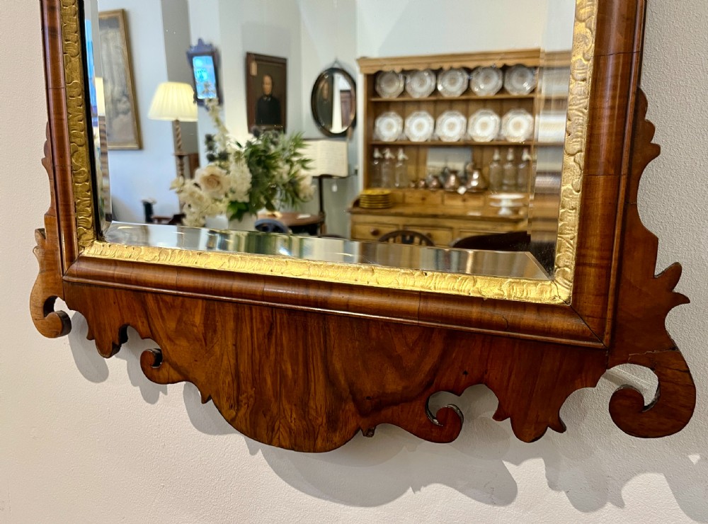 Georgian Walnut Fretwork Wall Mirror View VII