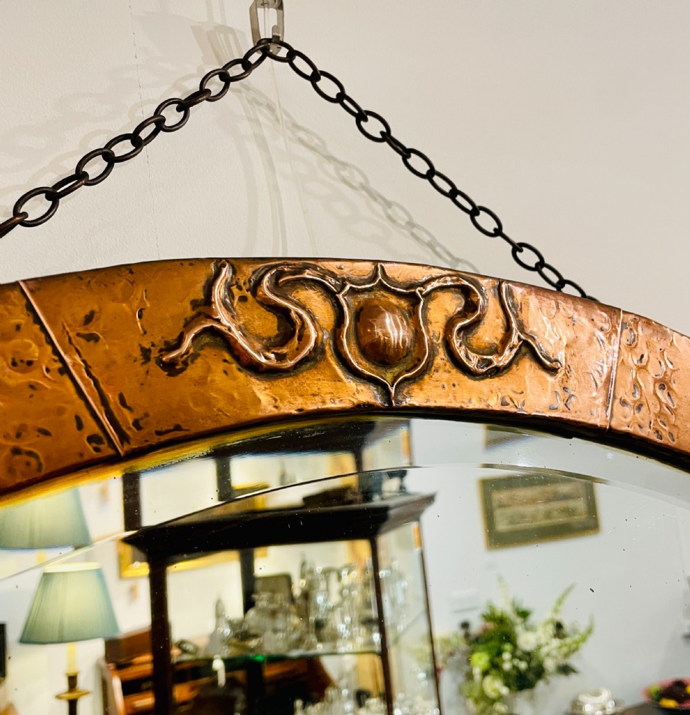 Arts and Crafts Copper Mirror View VI