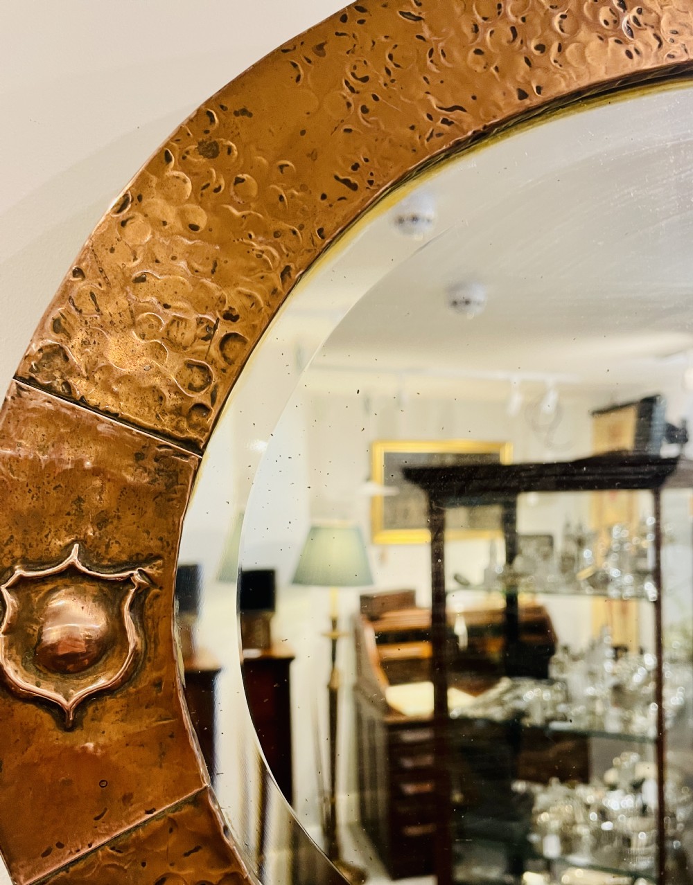 Arts and Crafts Copper Mirror View XI
