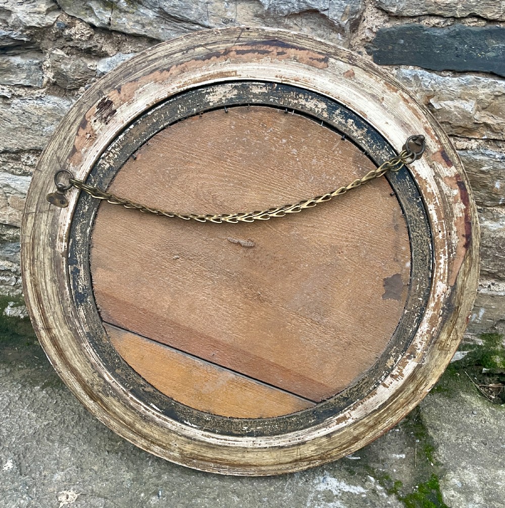 Large Antique Gilt Convex Mirror View VI