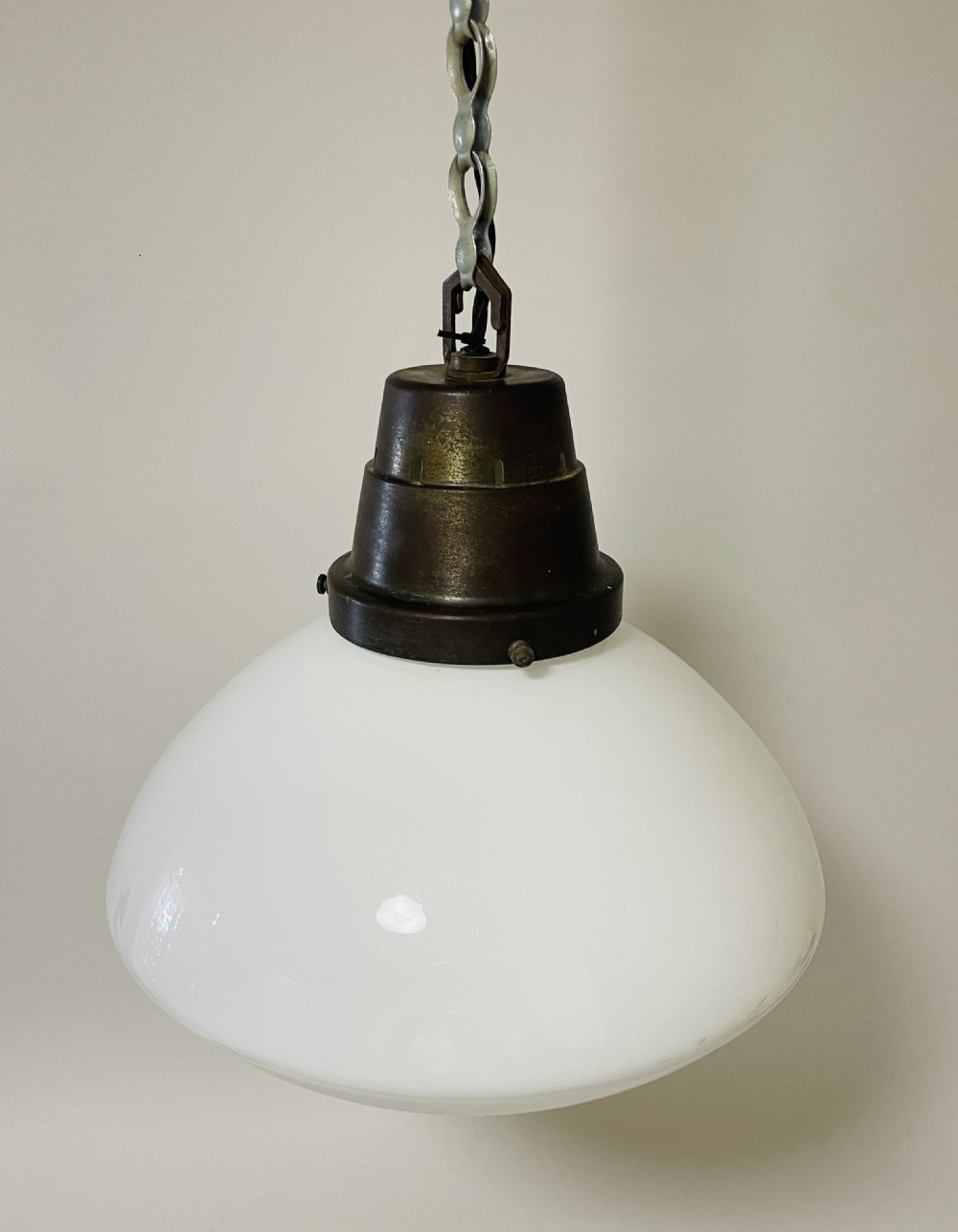 Large Antique Opaline Pendant Light View II