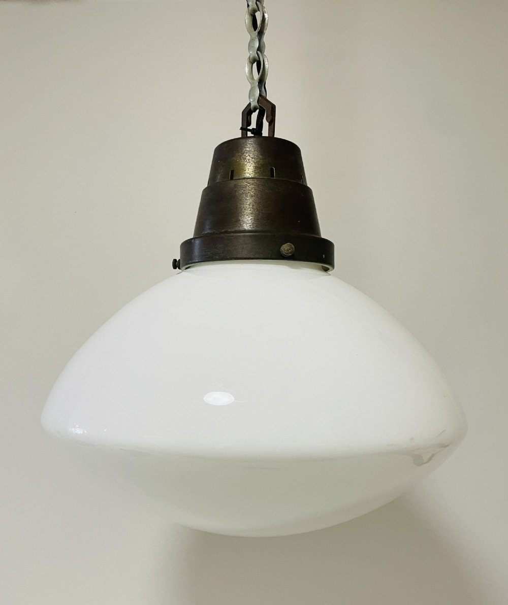 Large Antique Opaline Pendant Light View IV