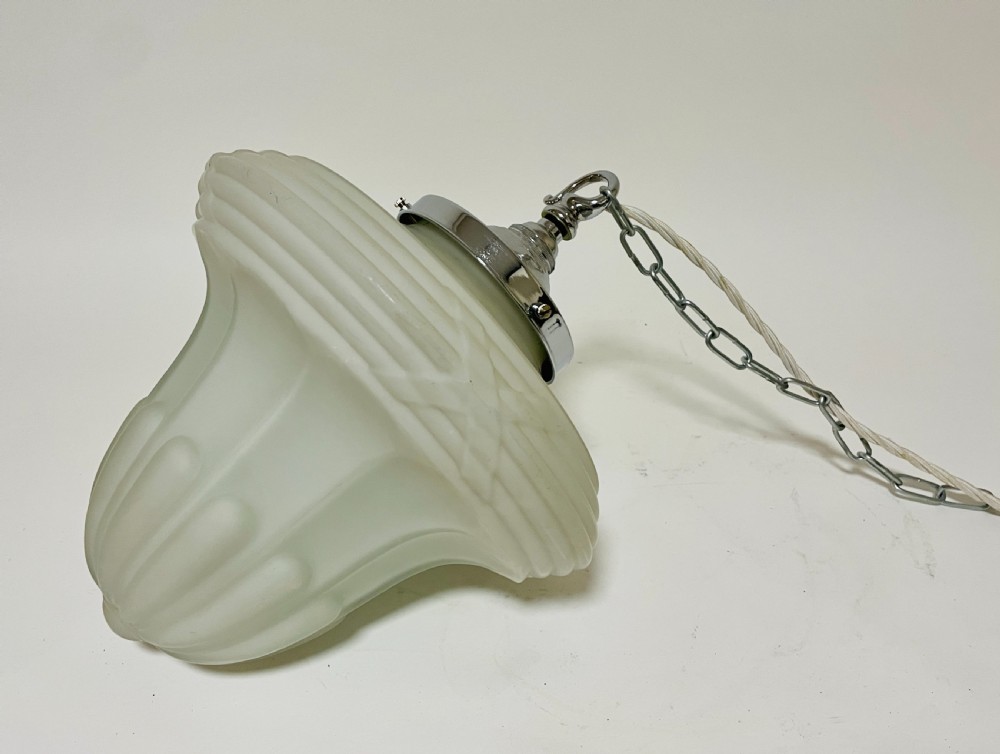 Antique Milk Glass Pendant Light View VI