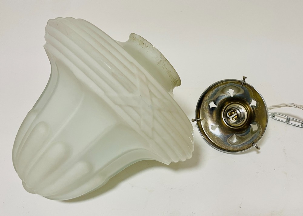 Antique Milk Glass Pendant Light View VII