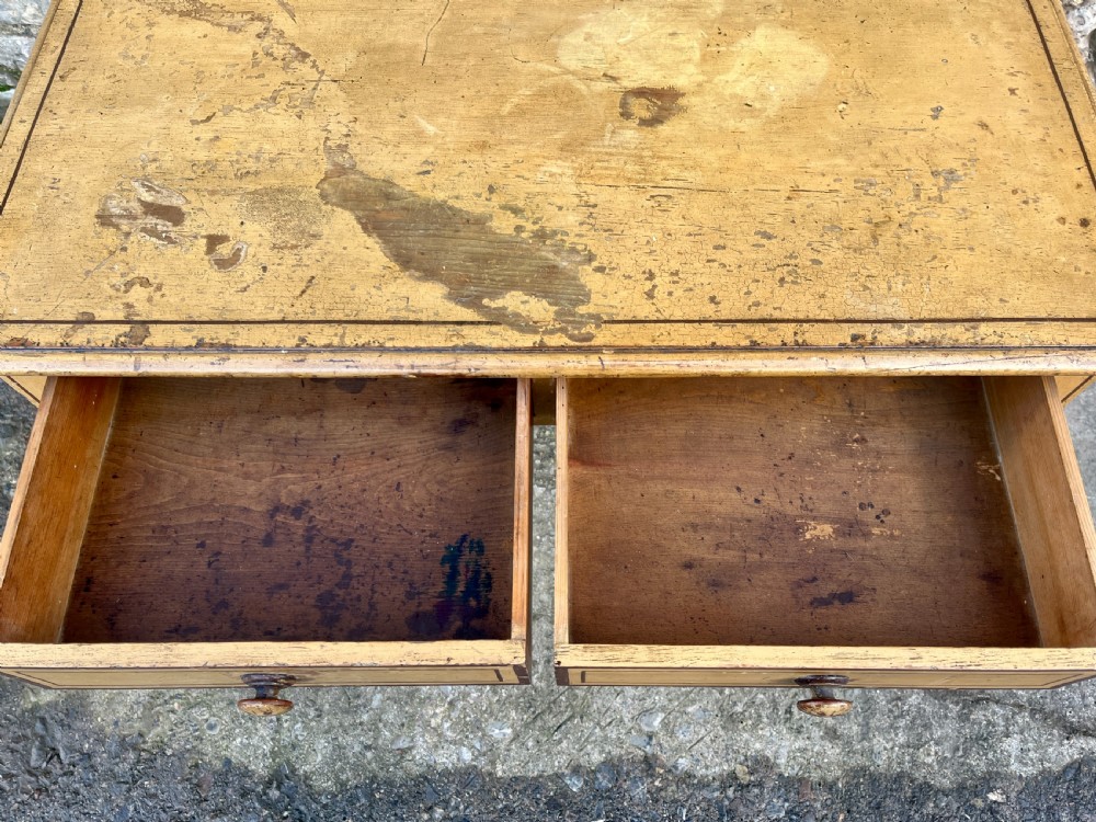 Victorian Pine Side Table in the Original Paint View VI
