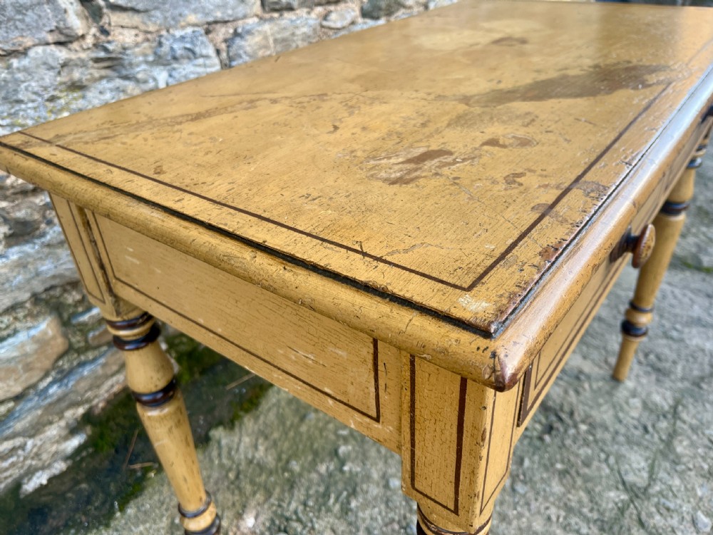 Victorian Pine Side Table in the Original Paint View VII
