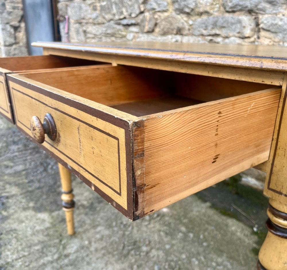Victorian Pine Side Table in the Original Paint View IX