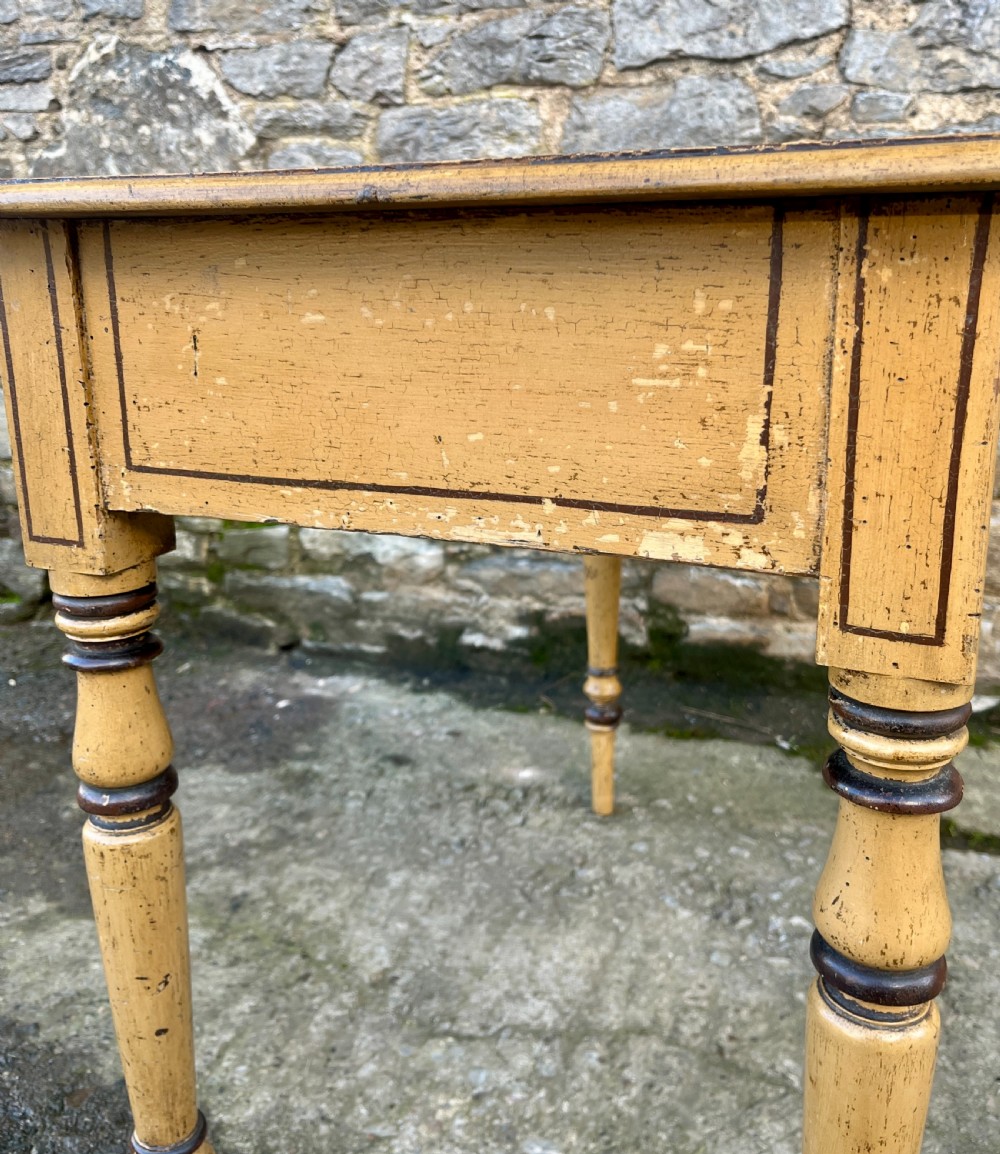 Victorian Pine Side Table in the Original Paint View XII
