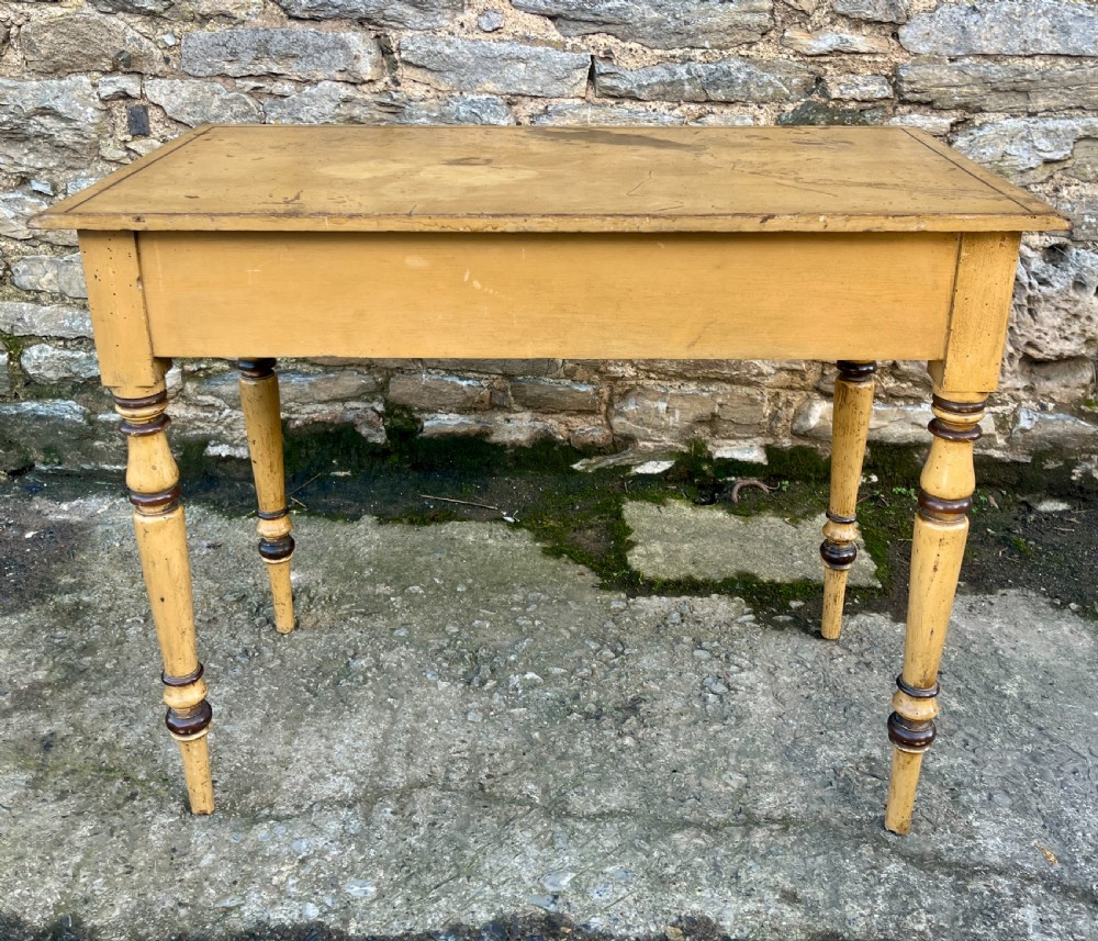 Victorian Pine Side Table in the Original Paint View XIII