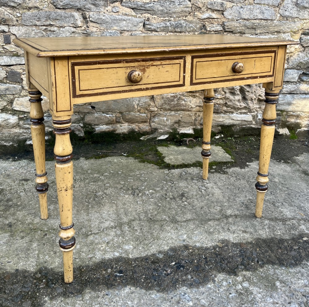 Victorian Pine Side Table in the Original Paint View XVIII