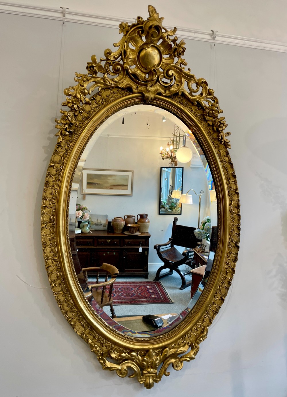 Large Antique Gilt Wall Mirror