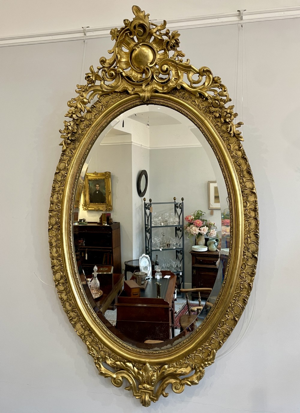 Large Antique Gilt Wall Mirror View II