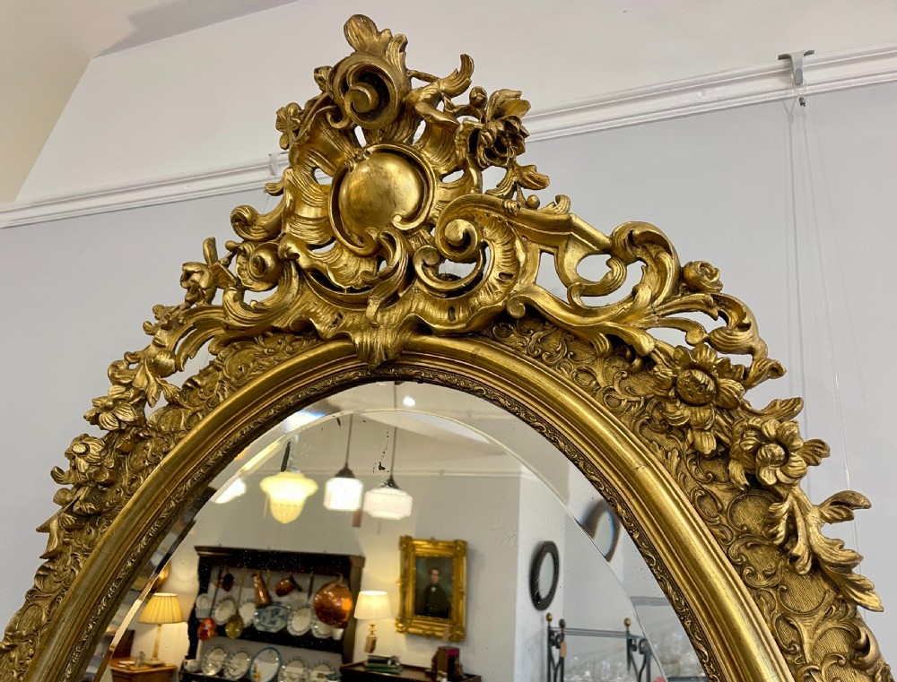 Large Antique Gilt Wall Mirror View VIII