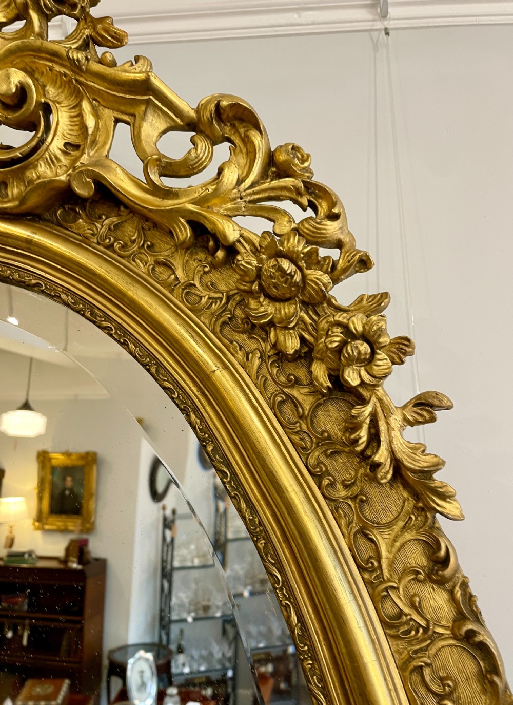 Large Antique Gilt Wall Mirror View IX