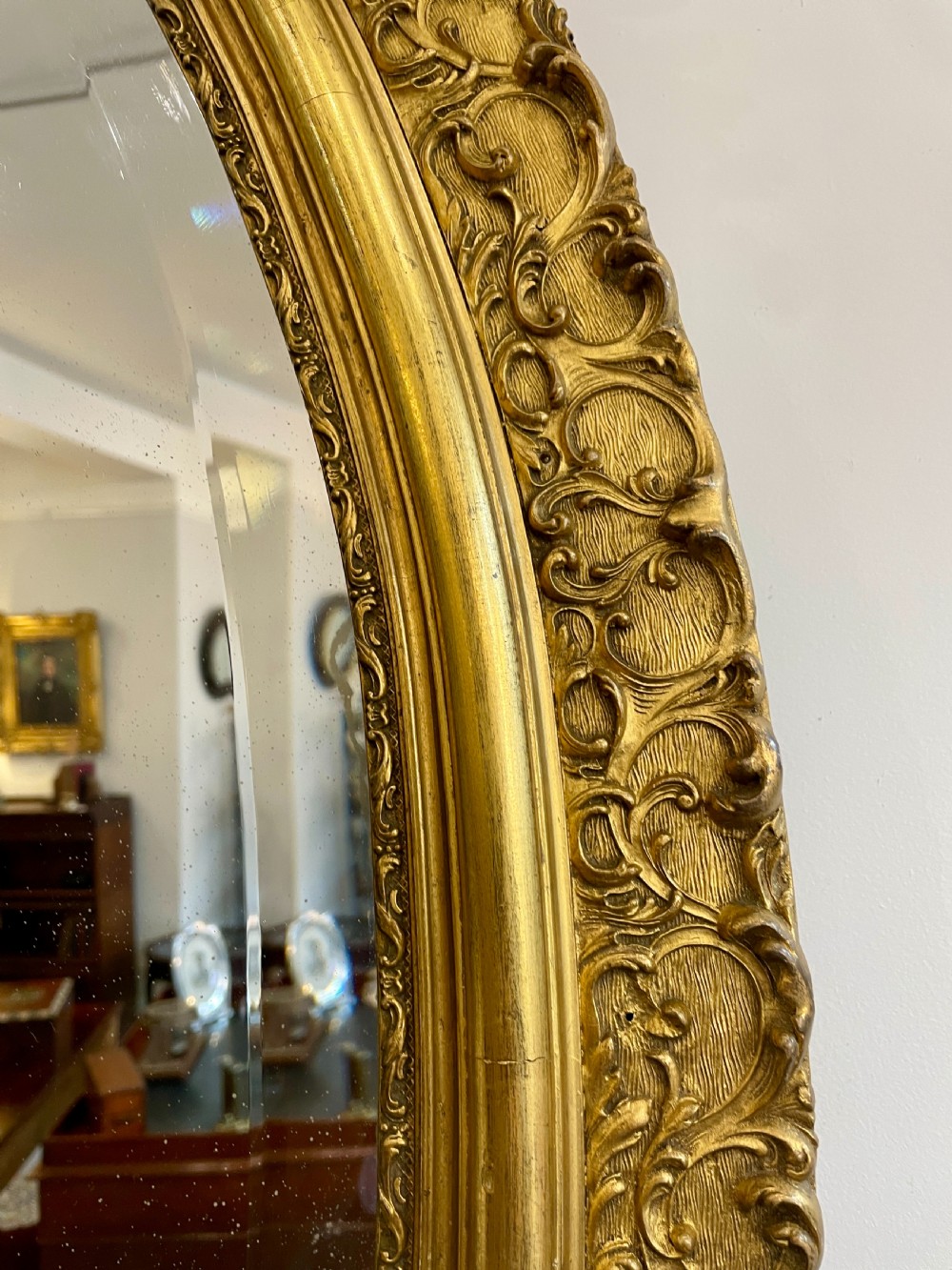Large Antique Gilt Wall Mirror View X