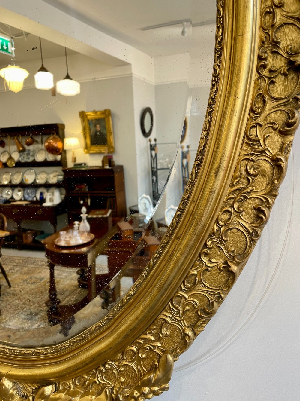 Large Antique Gilt Wall Mirror View XI