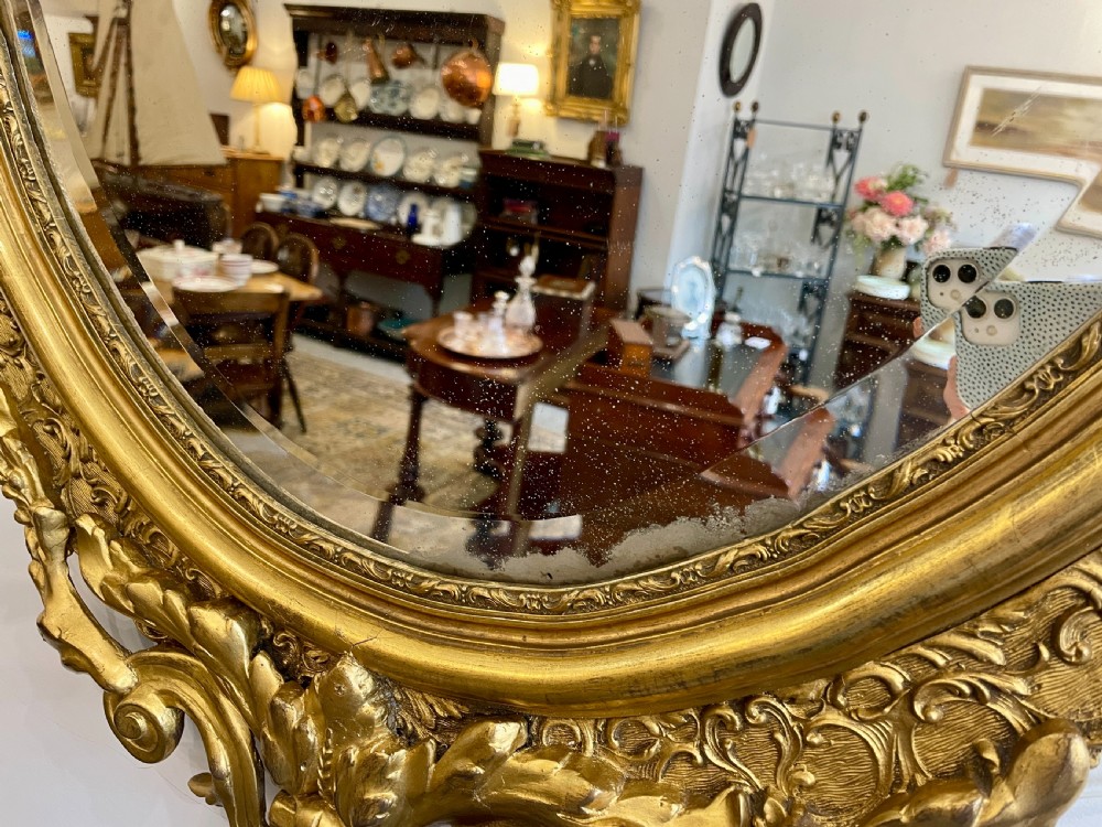 Large Antique Gilt Wall Mirror View XII