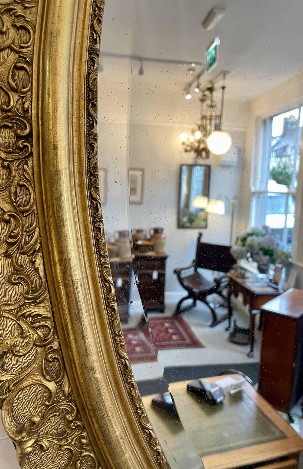 Large Antique Gilt Wall Mirror View XIII