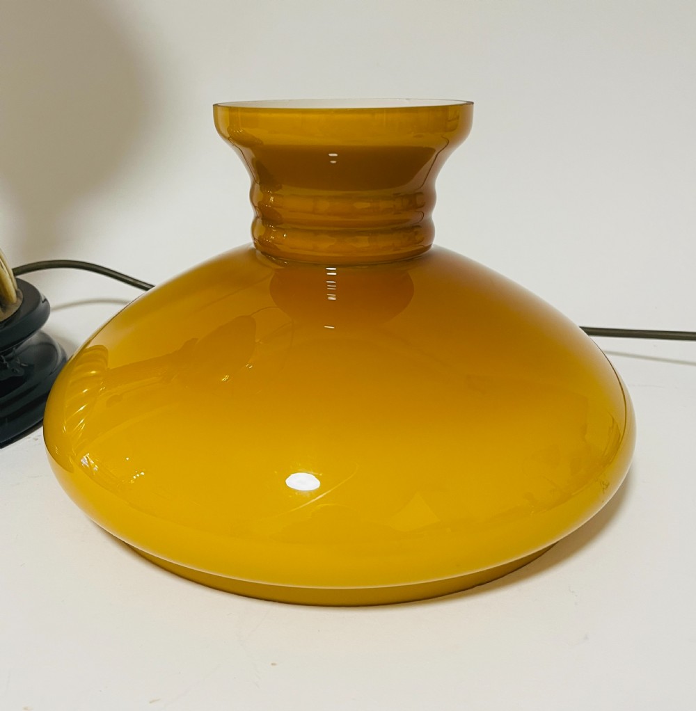 Victorian Brass Oil Lamp Converted to Electric View VII