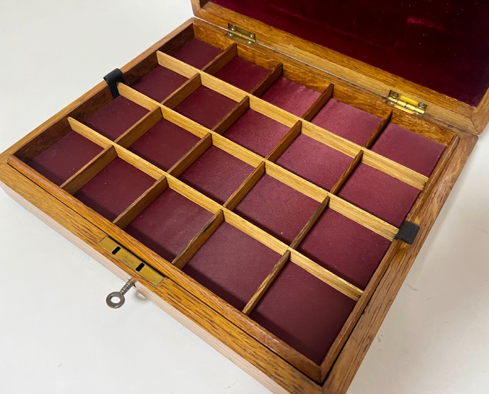 Antique Oak Collectors Box View IV