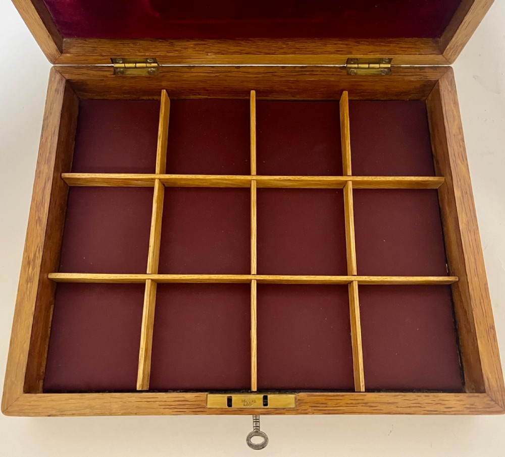 Antique Oak Collectors Box View VII