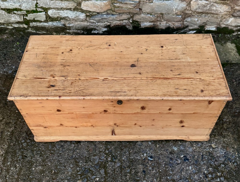 Antique Pine Blanket Box View II