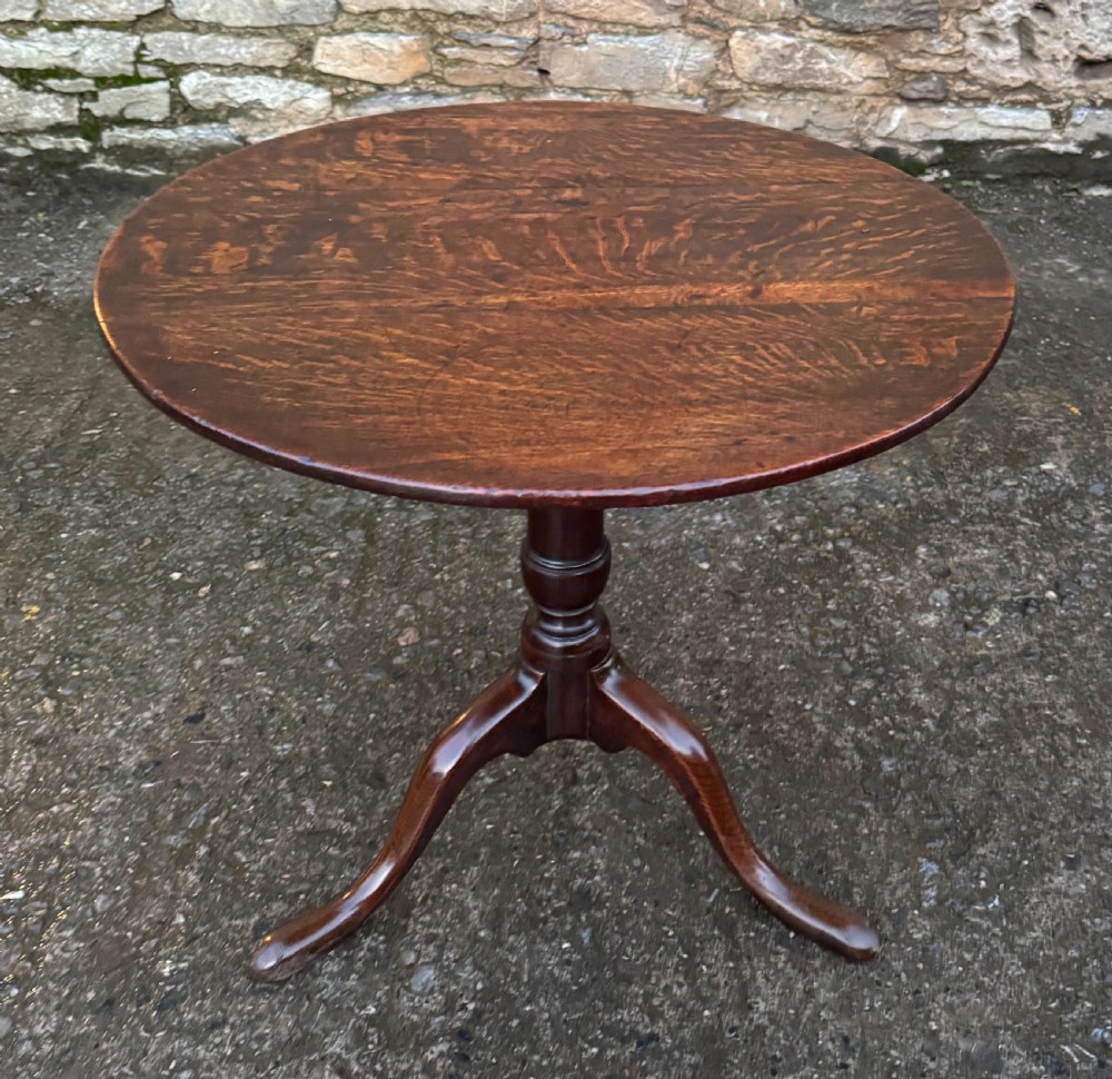 Georgian Oak Tilt Top Occasional Table View II