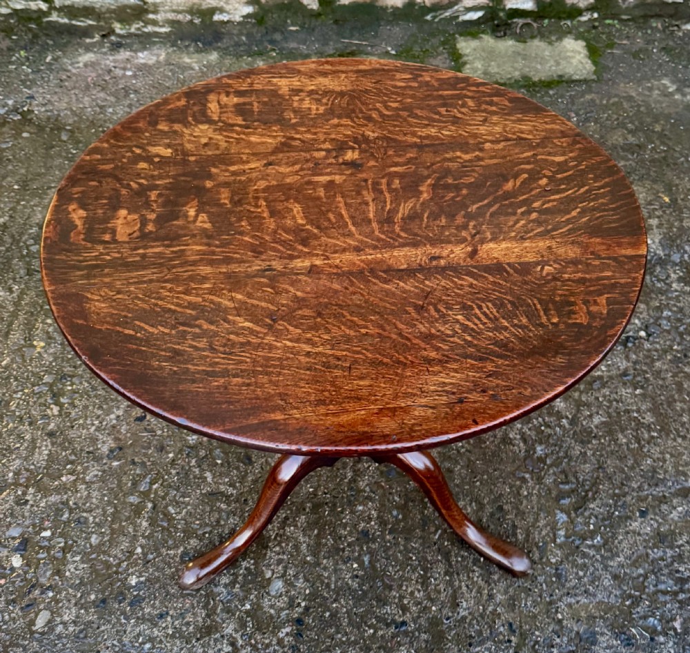 Georgian Oak Tilt Top Occasional Table View III
