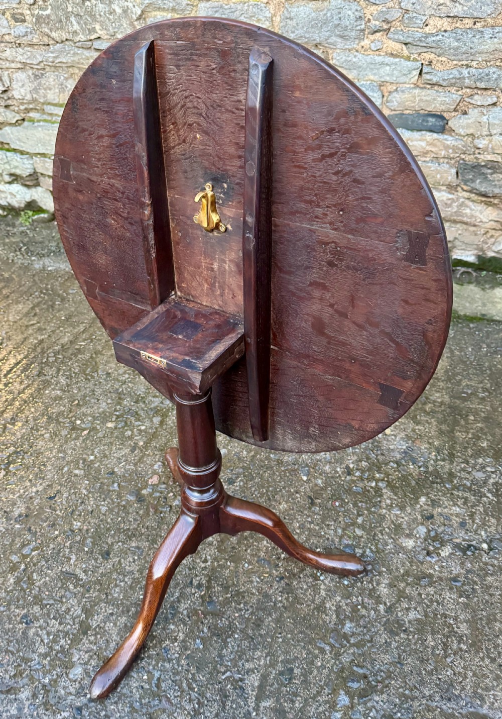 Georgian Oak Tilt Top Occasional Table View V