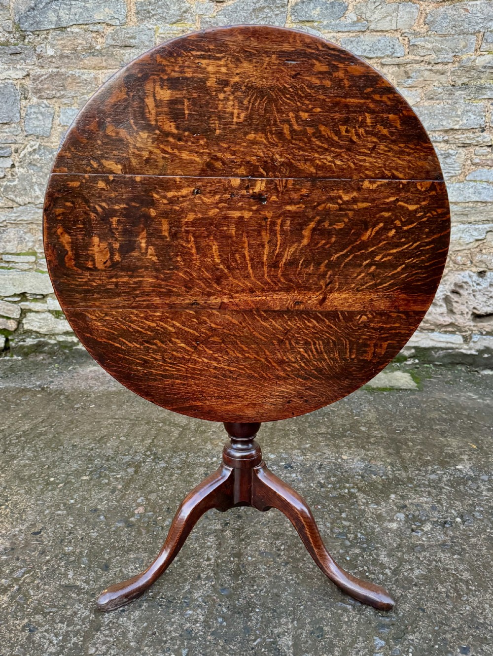 Georgian Oak Tilt Top Occasional Table View VIII