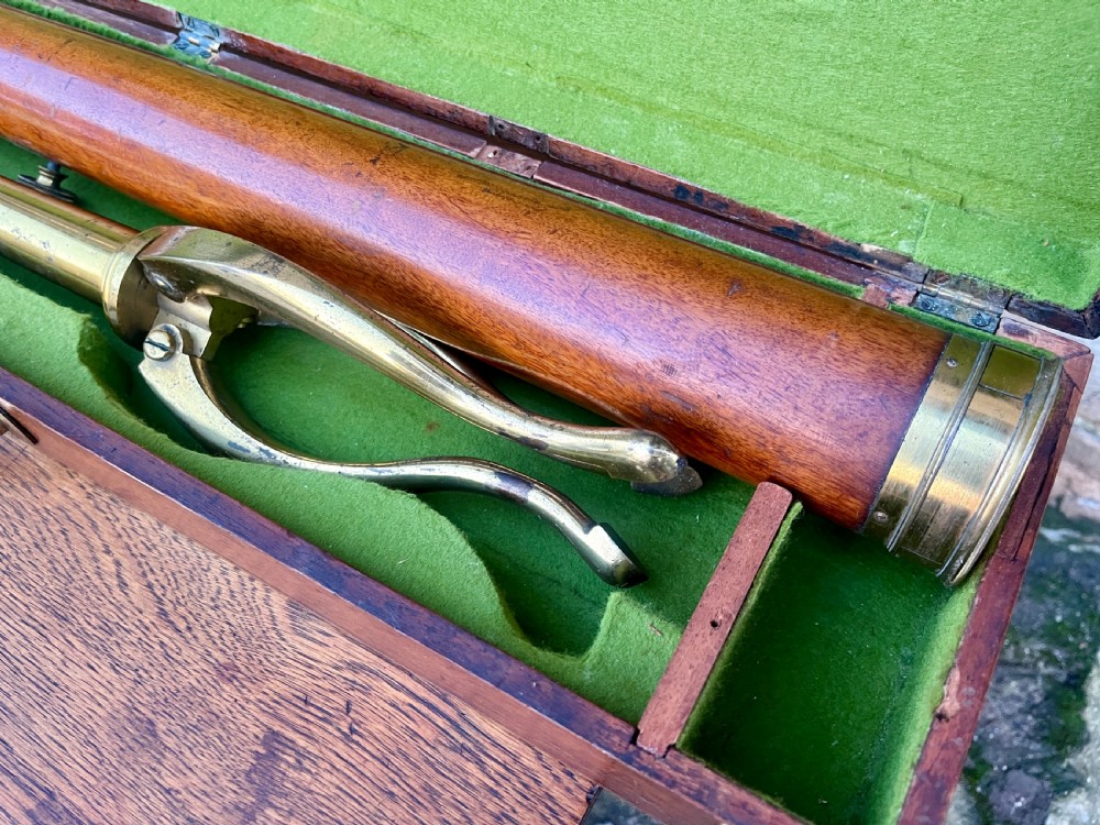 Victorian Mahogany & Brass Library Telescope by Bate of London View XXV